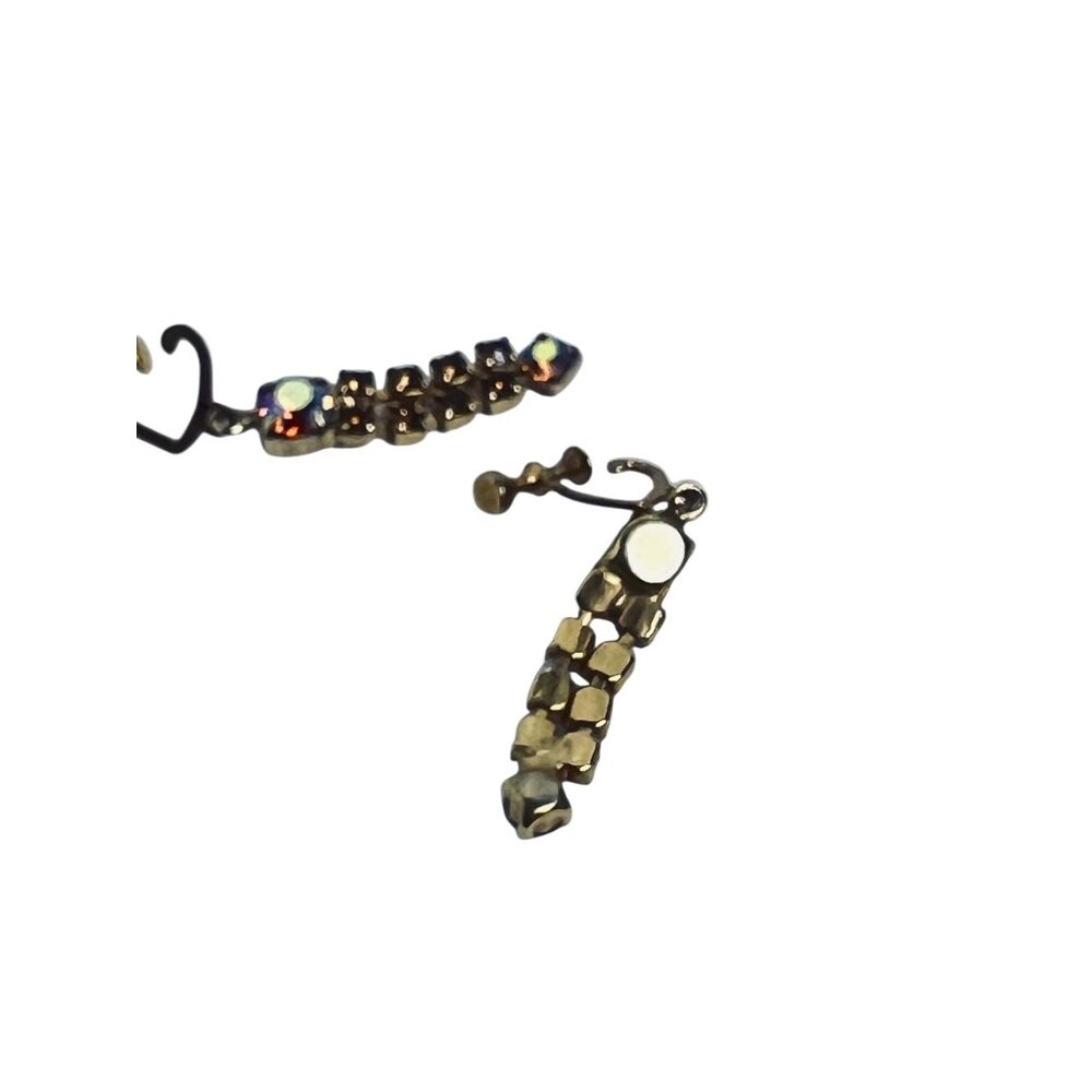 Gold Tone Choker Necklace With AB Rhinestones And Screw back Earrings Set (6186) - Picture 11 of 11